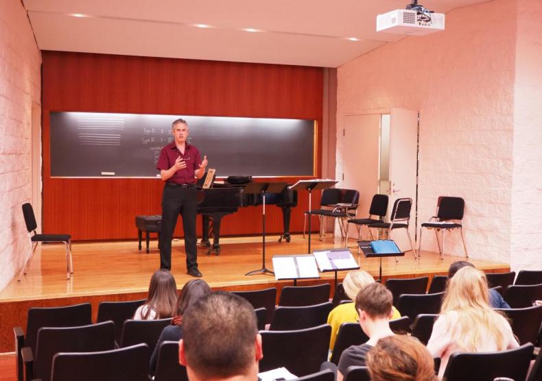 Students in class with Professor Brandt