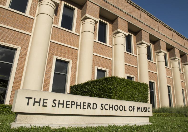 View of The Shepherd School of Music from the East Facade