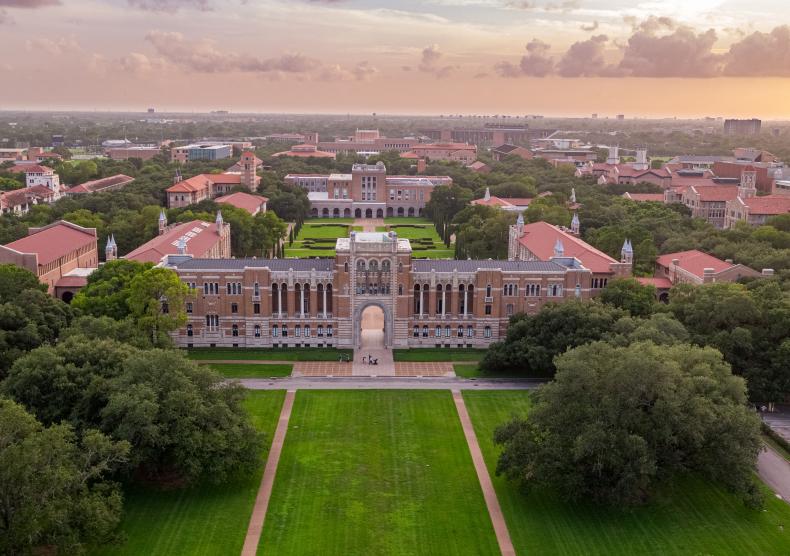 Aerial view of Rice University Campus