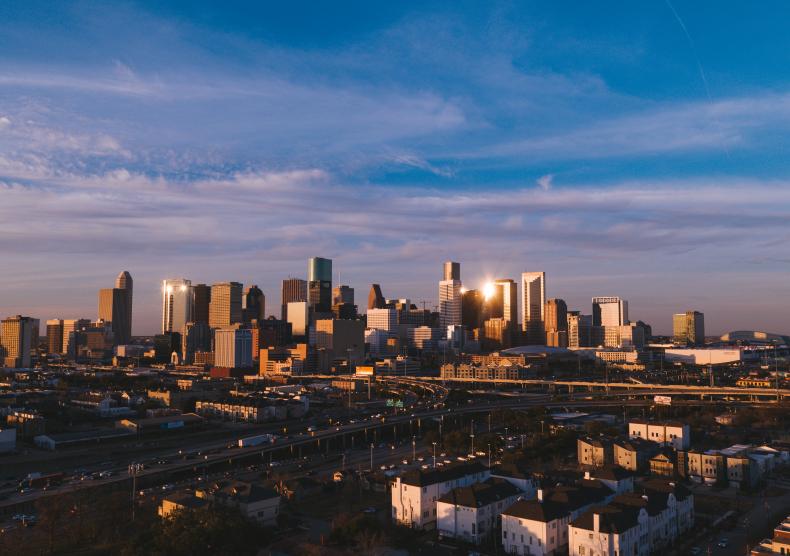 Aerial view of downtown Houston