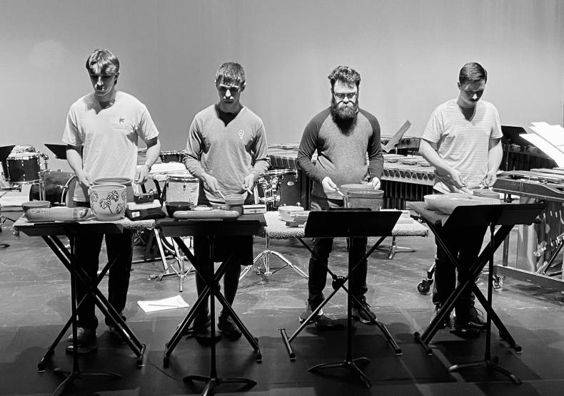 Percussion students