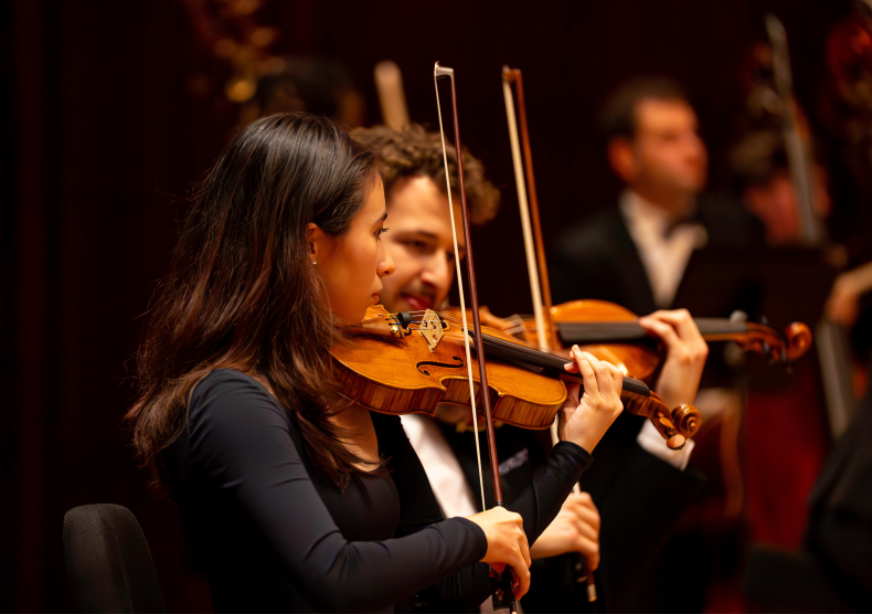 Shepherd School string students perform during a Shepherd School Symphony Orchestra concert