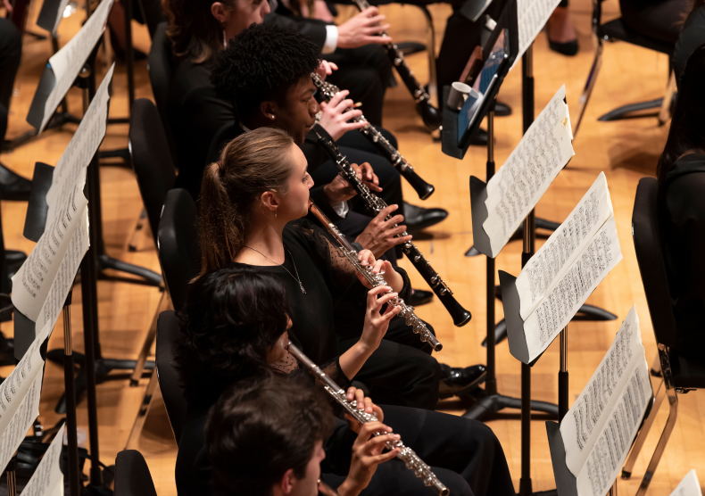 Woodwind players from the Shepherd School Symphony Orchestra