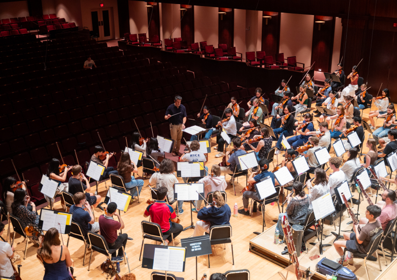 An orchestra rehearsal